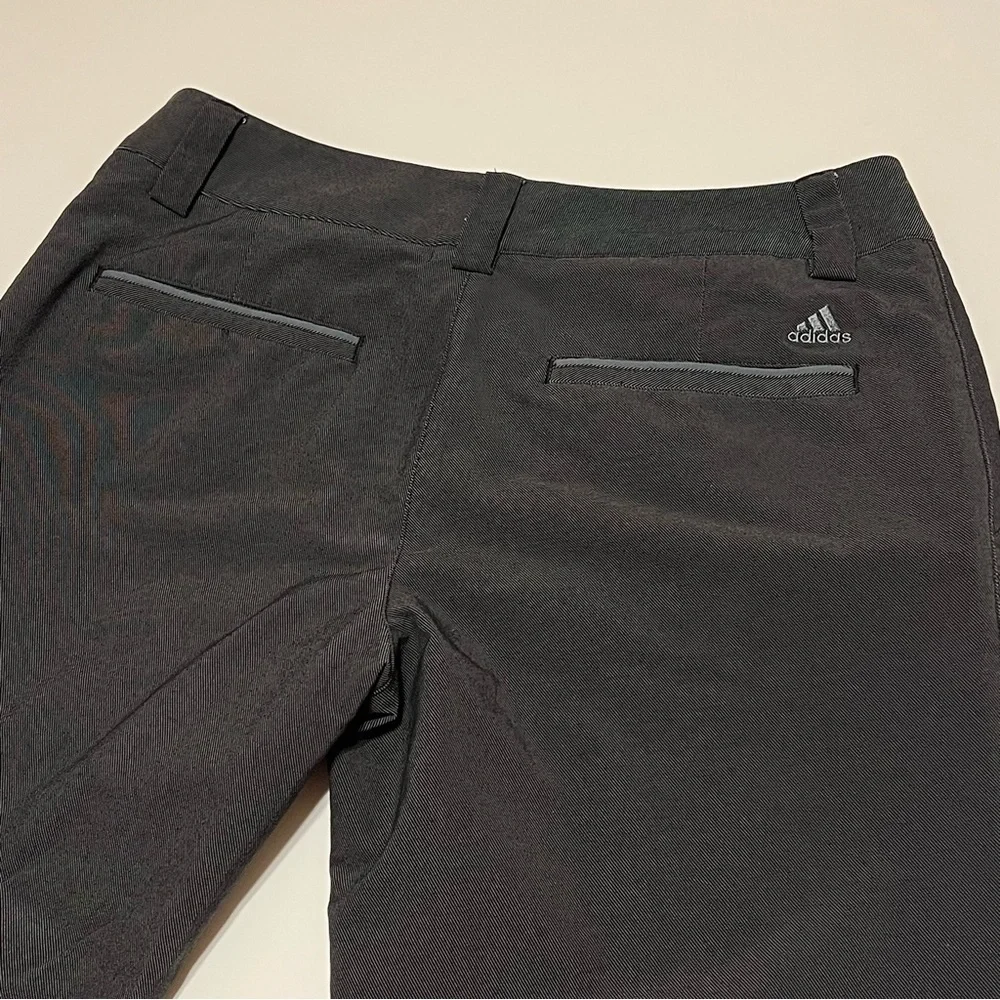 Adidas Pants Womens charcoal Gray Chino Lightweight Casual Zip Pocket, sz 6